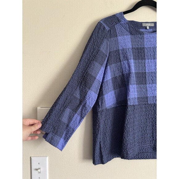 Habitat Clothes To Live In Womens XL Button Up Shirt Crinkle Gray Minimalist - Picture 5 of 6